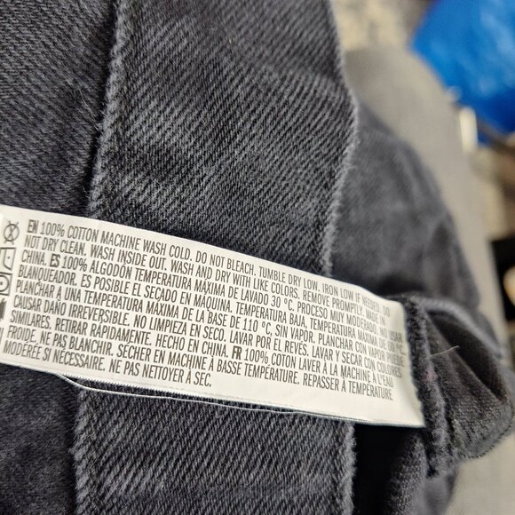 Forever 21 Men's Black Denim Jacket Size Medium Gorpcore 100% Cotton - Picture 12 of 12